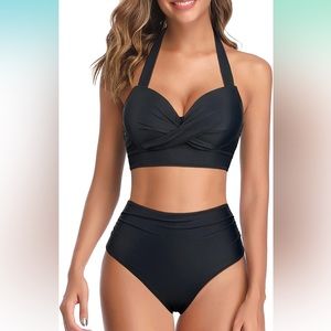 Two Piece High Waisted Bikini Swimsuit with Tummy Control